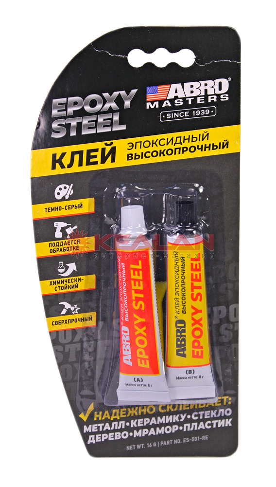 Клей эпоксидный высокопрочный ABRO, 16гр.