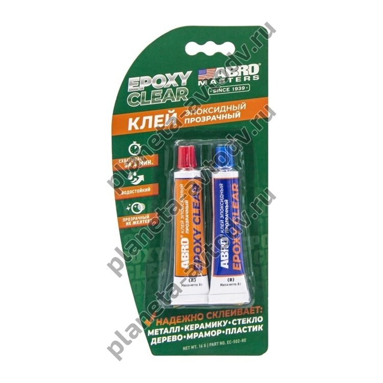 Клей эпоксидный прозрачный ABRO, 16гр.