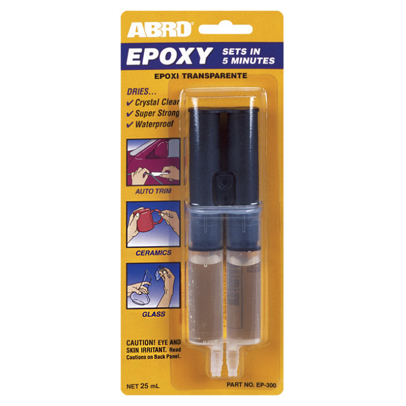Клей эпоксидный прозрачный шприц ABRO, 25мл.