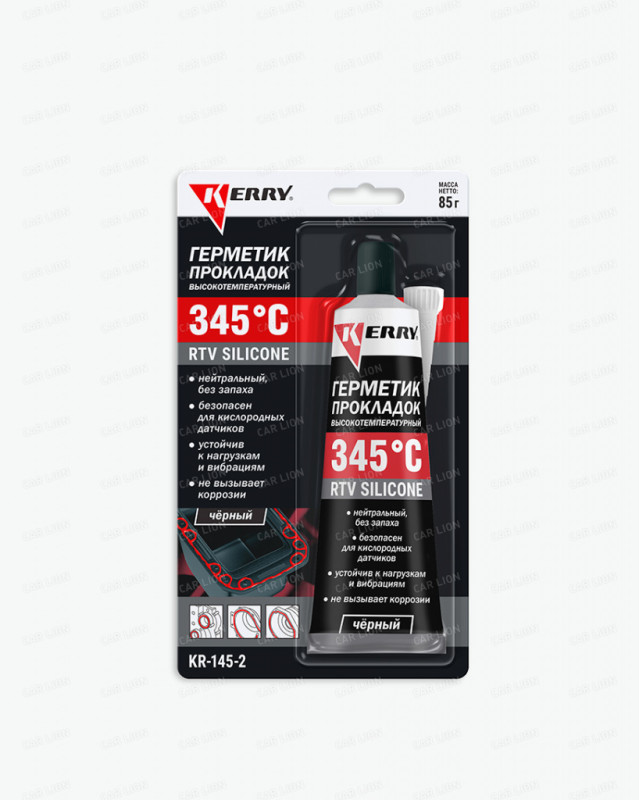 Герметик прокладок силиконовый высокотемпературный черный KERRY, 85гр.